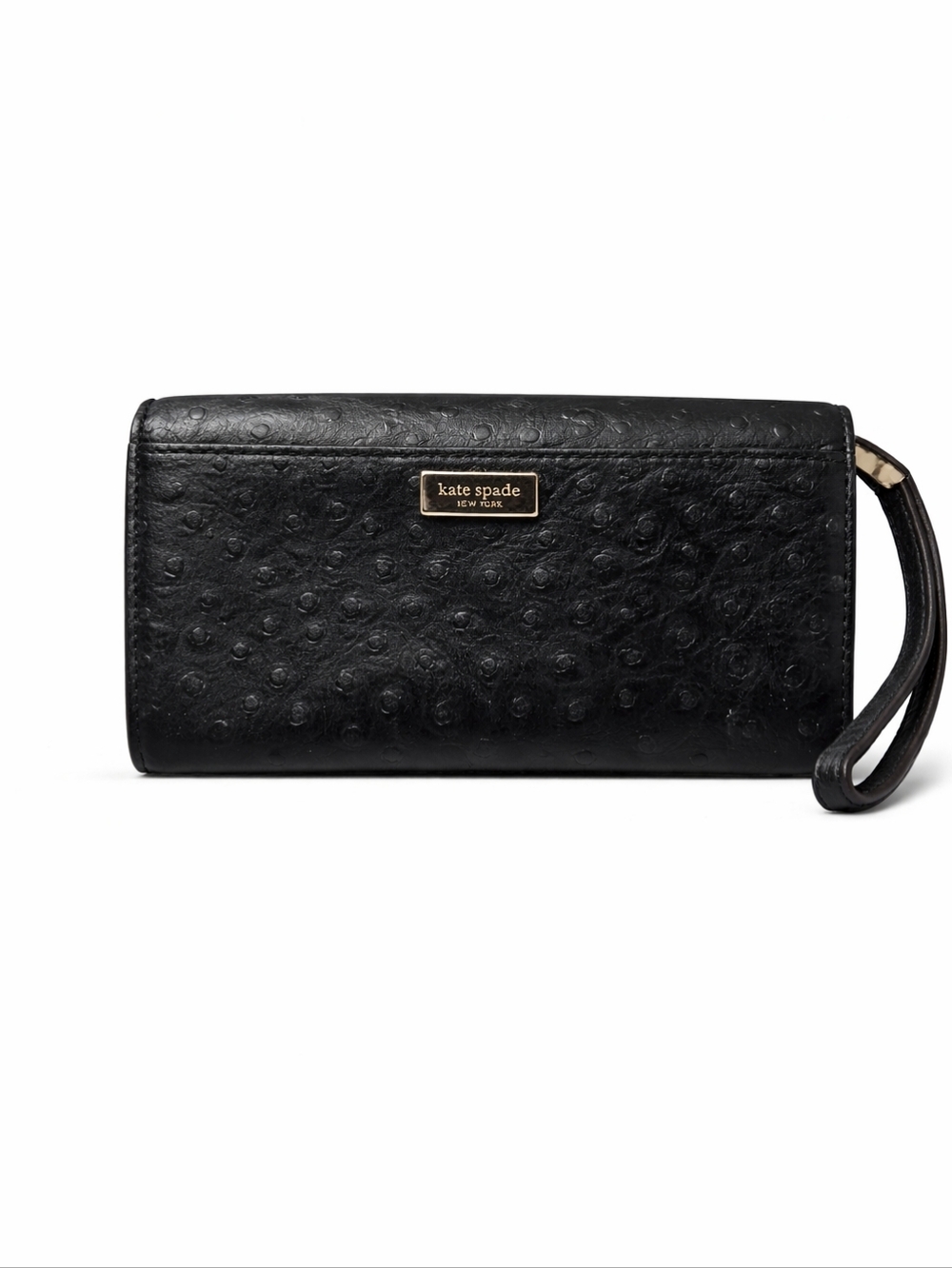 Kate Spade Ostritch Leather Wristlet / Wallet With Bow - Picture 2 of 6